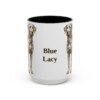 15oz Blue Lacy Mug, Black, front view