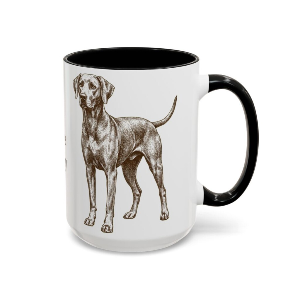 15oz Blue Lacy Mug, Black, right side view