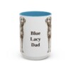 15oz Blue Lacy Dog Dad Mug, Light Blue, front view