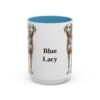 15oz Blue Lacy Mug, Light Blue, front view