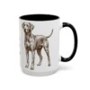 15oz Blue Lacy Dog Mom Mug, Black, right side view