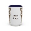 15oz Blue Lacy Mug, Navy, front view