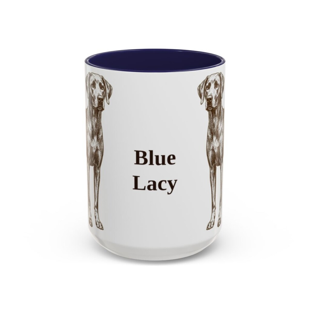 15oz Blue Lacy Mug, Navy, front view