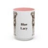 15oz Blue Lacy Mug, Pink, front view