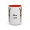 15oz Blue Lacy Mug, Red, front view