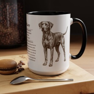 15oz Blue Lacy Mug, Black, lifestyle photo