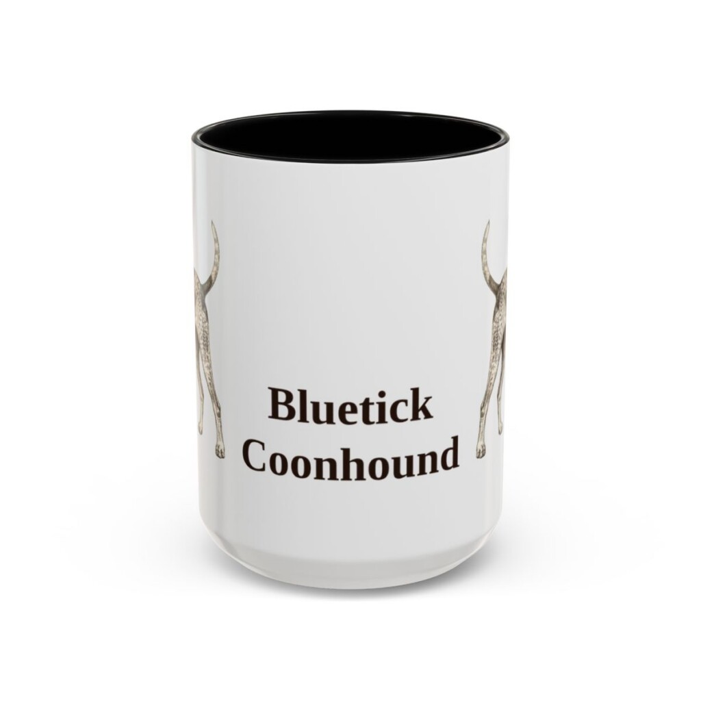 15oz Bluetick Coonhound Mug, Black, front view