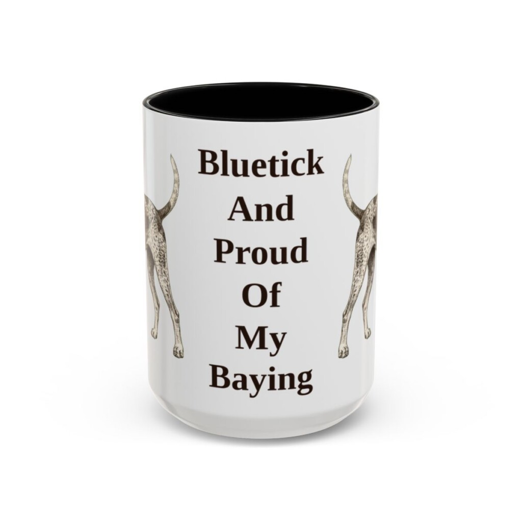15oz-bluetick-coonhound-mug-humor-black-front 15oz Funny Bluetick Coonhound Mug, Black, front view