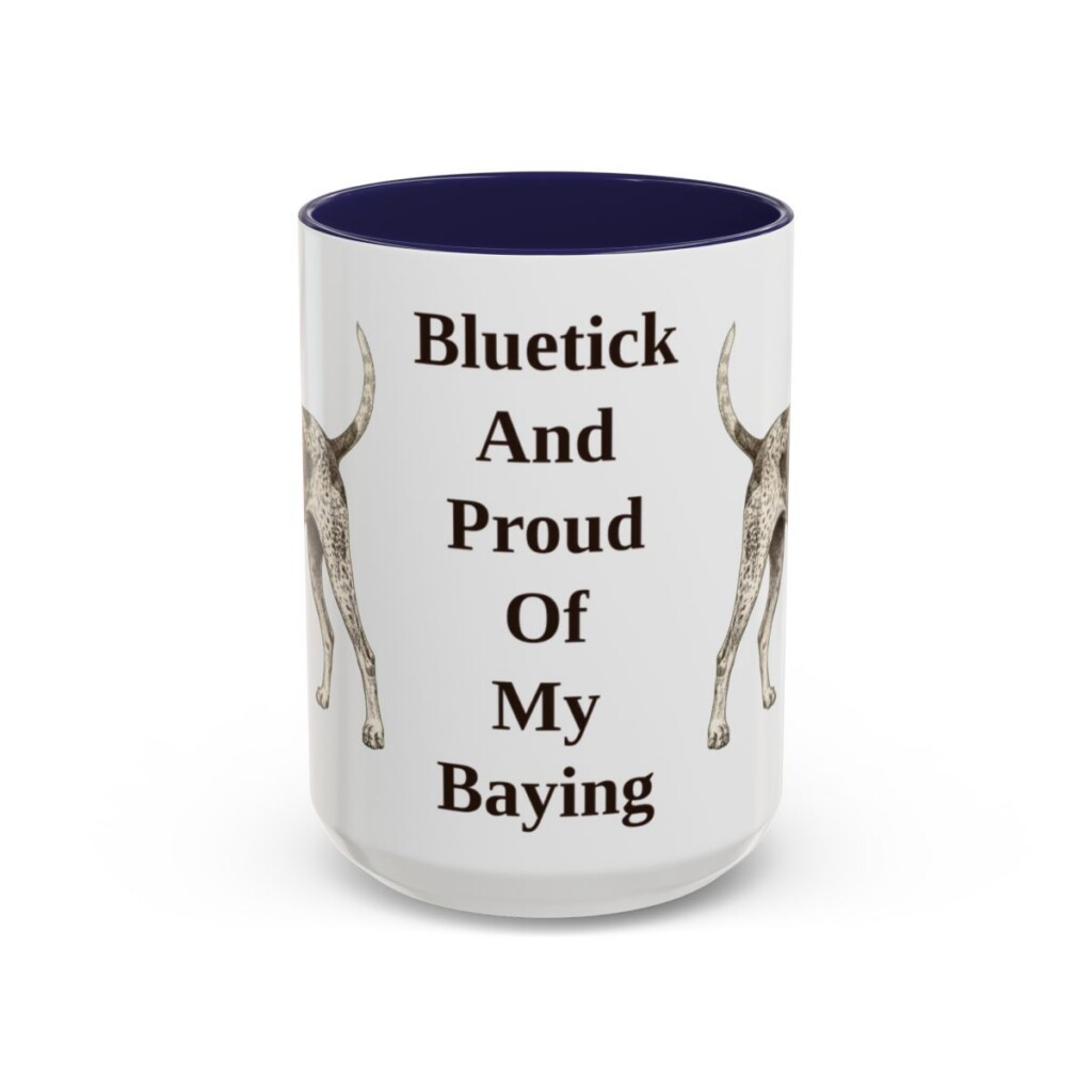 15oz-bluetick-coonhound-mug-humor-navy 15oz Funny Bluetick Coonhound Mug, Navy, front view