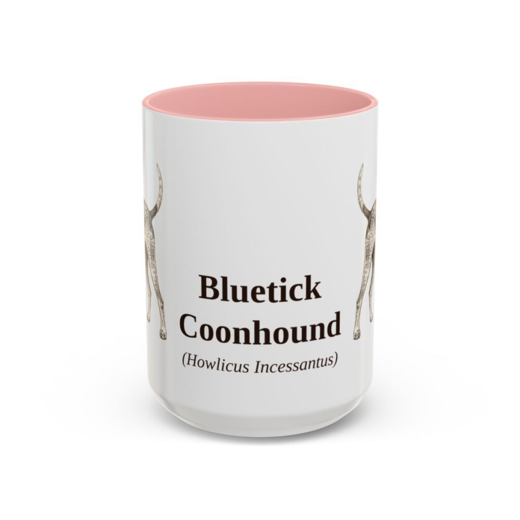 15oz-bluetick-coonhound-mug-latin-pink-1 15oz Bluetick Coonhound Latin Mug, Pink, front view