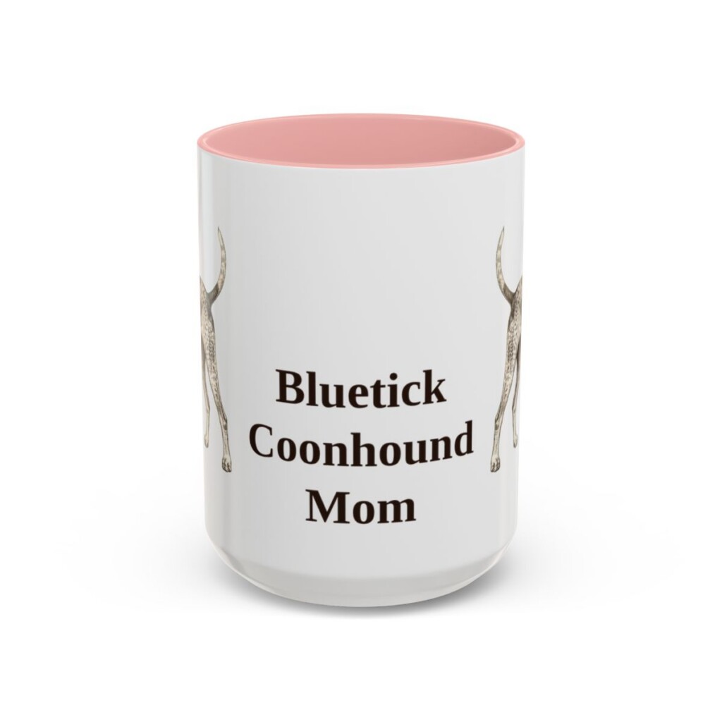 15oz bluetick coonhound mug, Pink