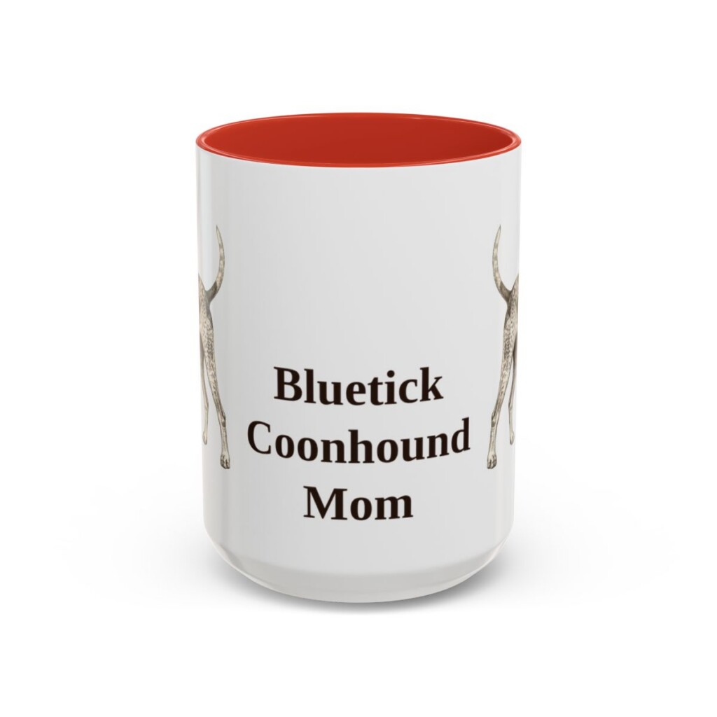 15oz bluetick coonhound mug, Red