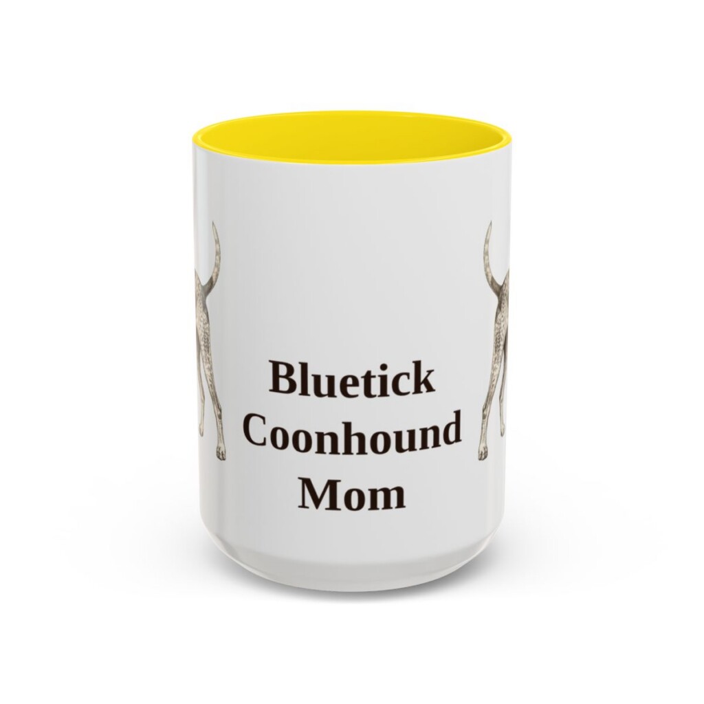 15oz bluetick coonhound mug, Yellow