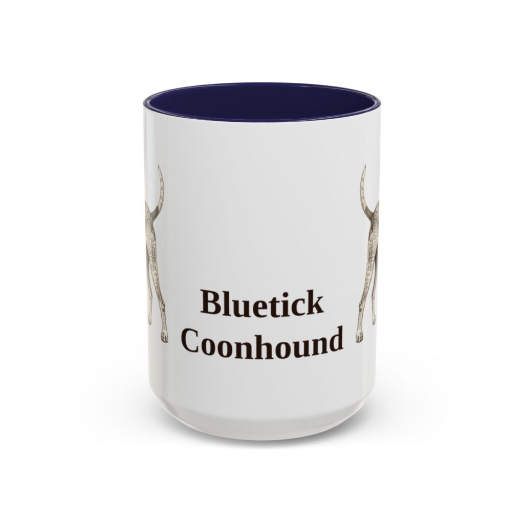 15oz Bluetick Coonhound Mug, Navy, front view