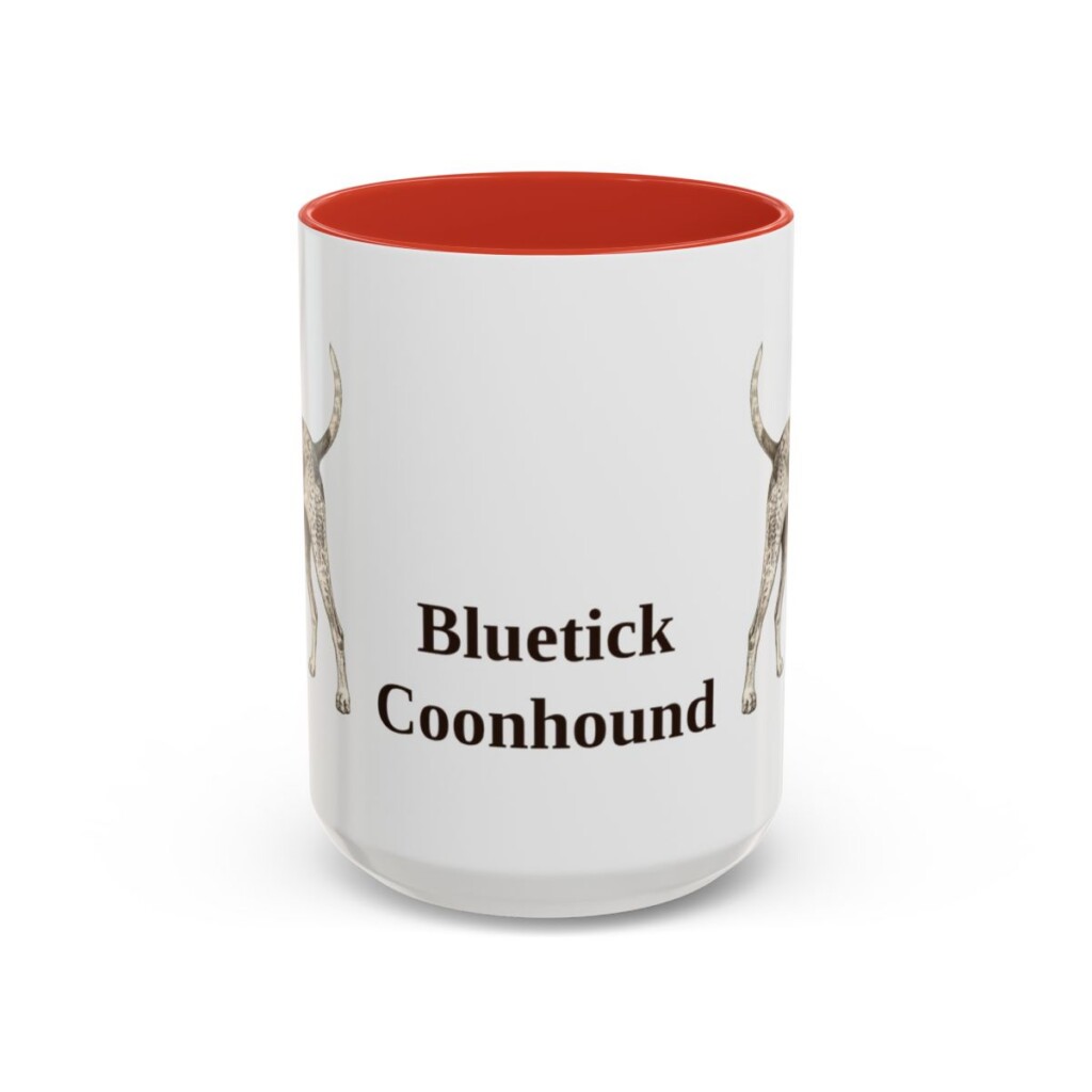 15oz Bluetick Coonhound Mug, Red, front view