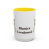 15oz Bluetick Coonhound Mug, Yellow, front view