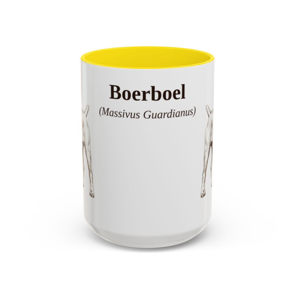 15oz-boerboel-mug-latin-yellow 15oz Boerboel Latin Mug, Yellow, front view