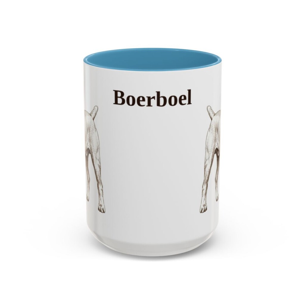 15oz Boerboel Mug, Light Blue, front view