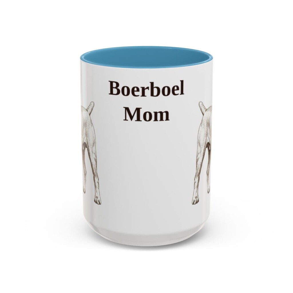 15oz-boerboel-mug-mom-light-blue 15oz Boerboel Dog Mom Mug, Light Blue, front view