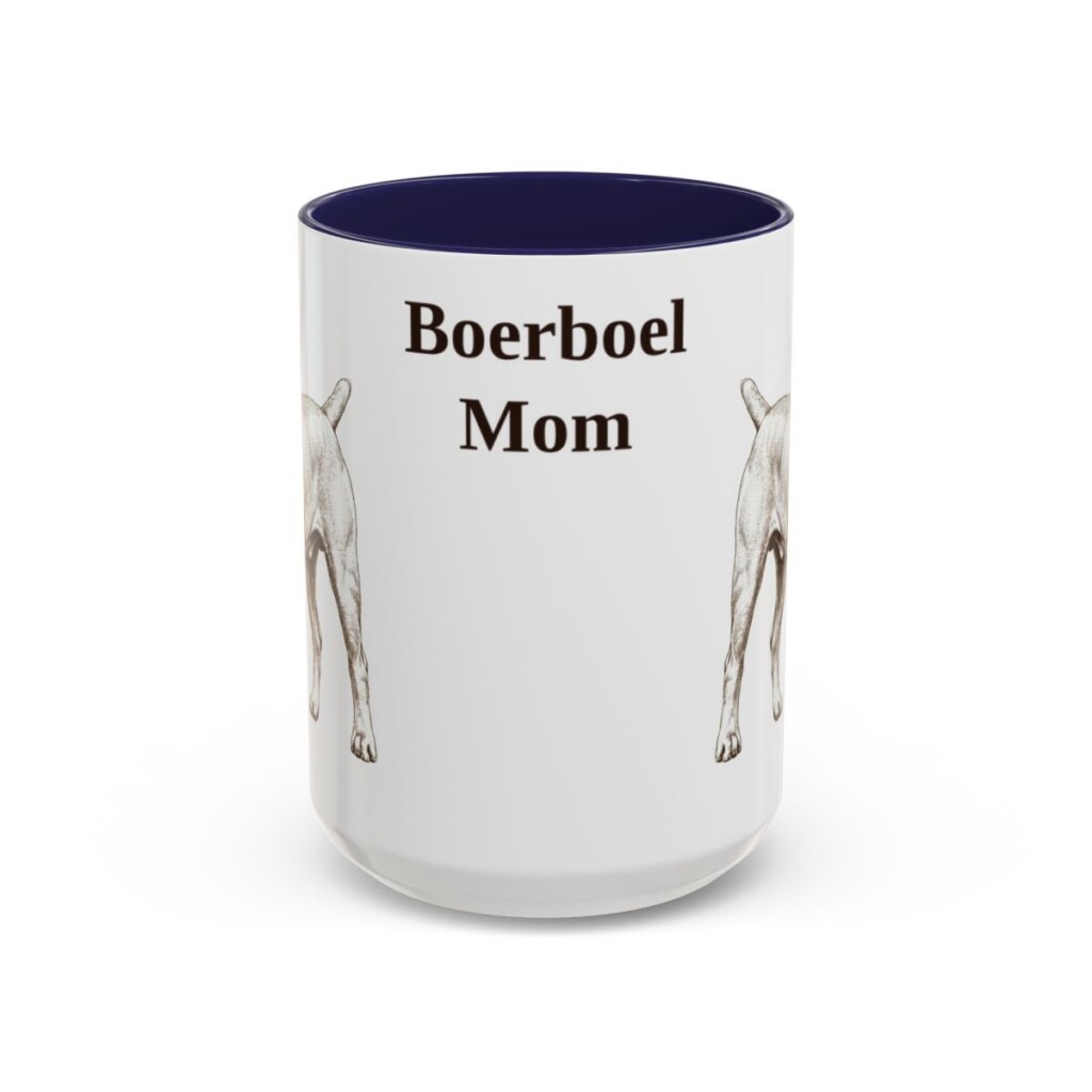 15oz-boerboel-mug-mom-navy 15oz Boerboel Dog Mom Mug, Navy, front view