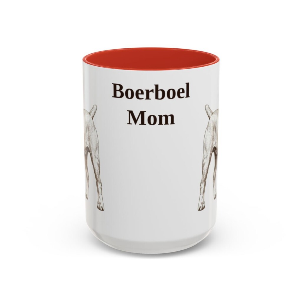 15oz-boerboel-mug-mom-red 15oz Boerboel Dog Mom Mug, Red, front view