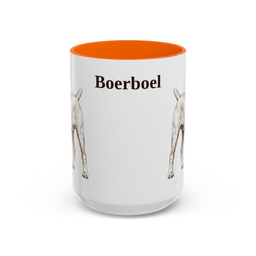 15oz Boerboel Mug, Orange, front view