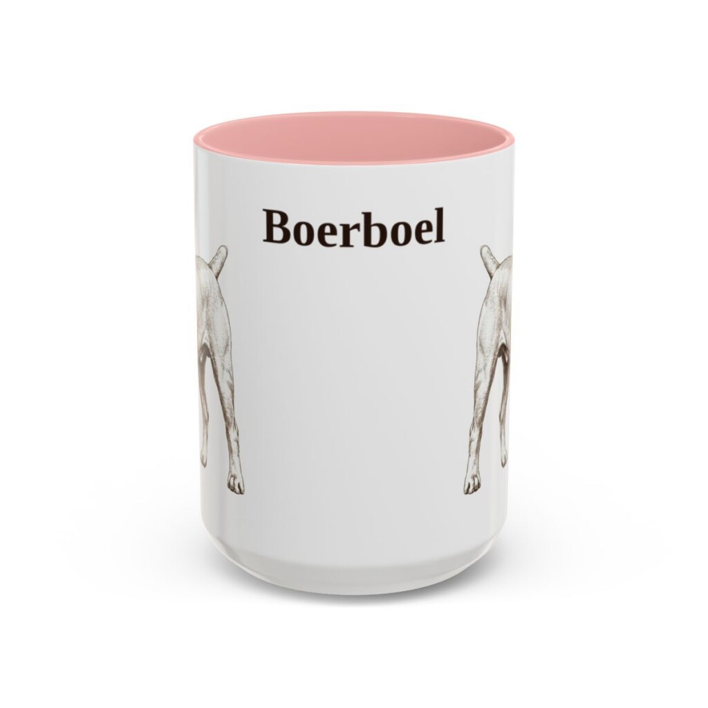 15oz Boerboel Mug, Pink, front view