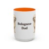 15oz Bolognese Dog Dad Mug, Orange, front view