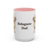 15oz Bolognese Dog Dad Mug, Pink, front view