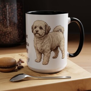 15oz Funny Bolognese Mug, Black, lifestyle photo