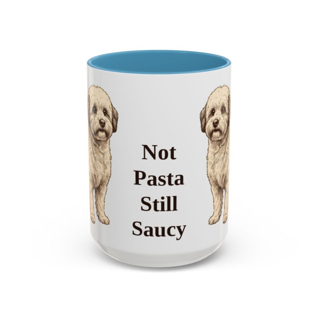 15oz Funny Bolognese Mug, Light Blue, front view