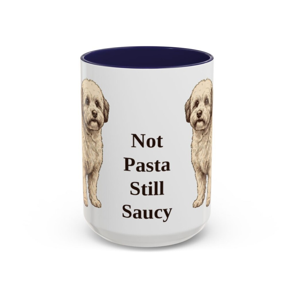 15oz Funny Bolognese Mug, Navy, front view