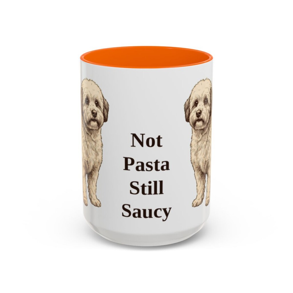 15oz Funny Bolognese Mug, Orange, front view