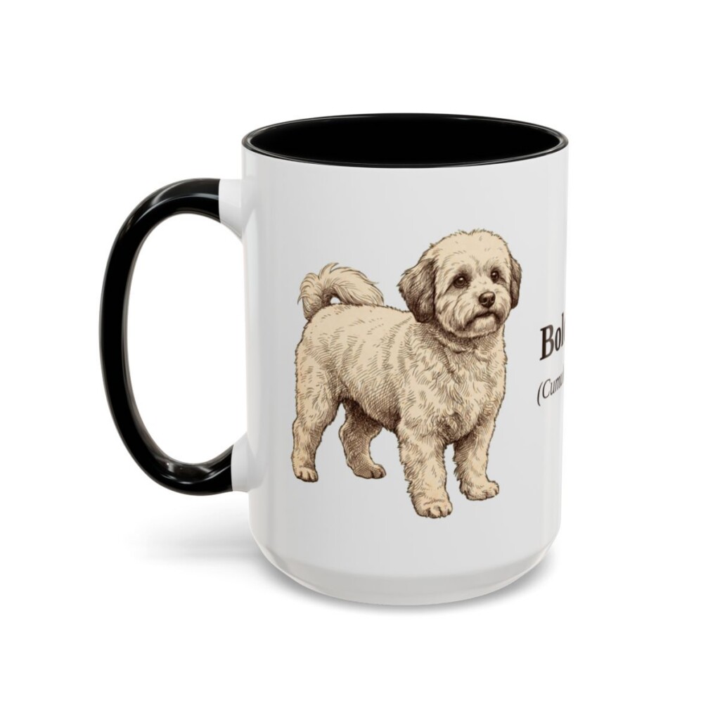 15oz Bolognese Latin Mug, Black, left side view