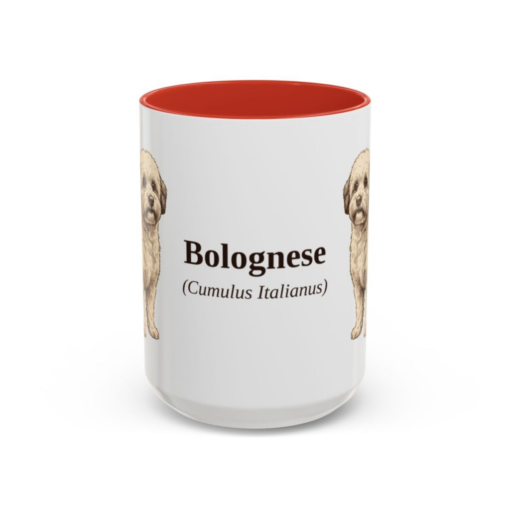 15oz Bolognese Latin Mug, Red, front view