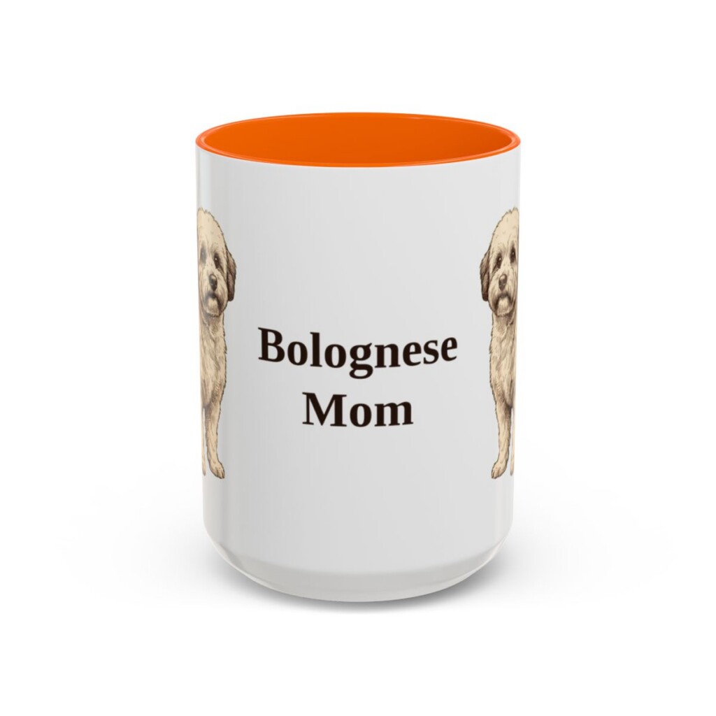 15oz-bolognese-mug-mom-orange 15oz Bolognese Dog Mom Mug, Orange, front view