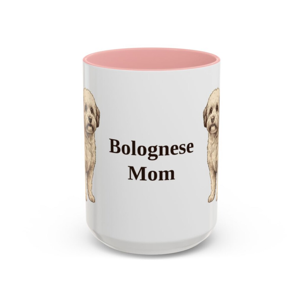 15oz-bolognese-mug-mom-pink 15oz Bolognese Dog Mom Mug, Pink, front view