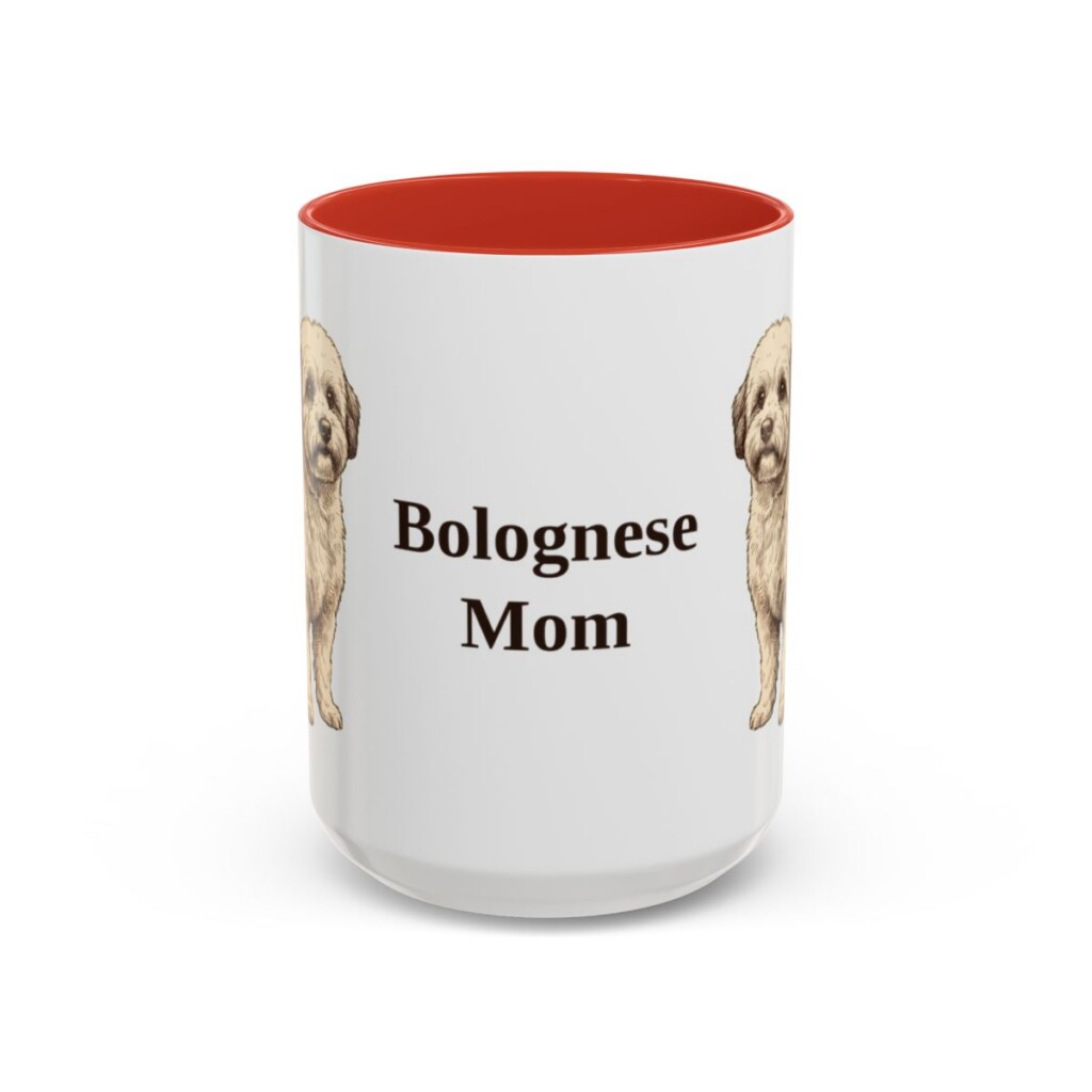 15oz-bolognese-mug-mom-red 15oz Bolognese Dog Mom Mug, Red, front view