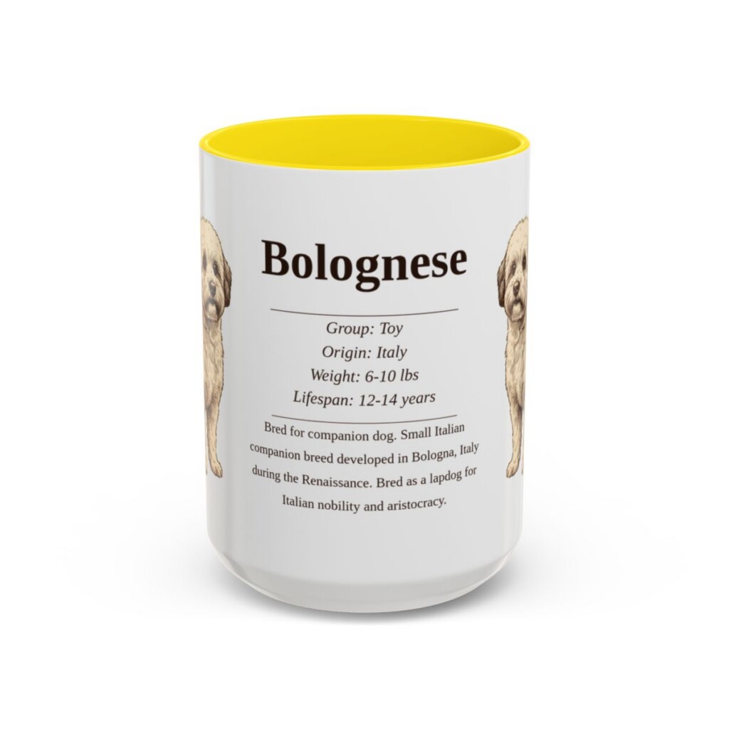 15oz Bolognese Mug, Yellow, front view
