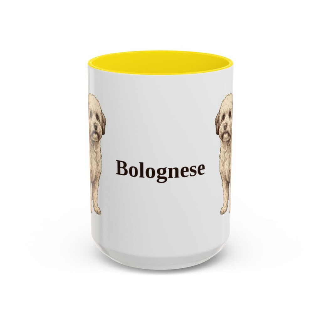 15oz Bolognese Mug, Yellow, front view