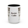 15oz Border Collie Mug, Black, front view