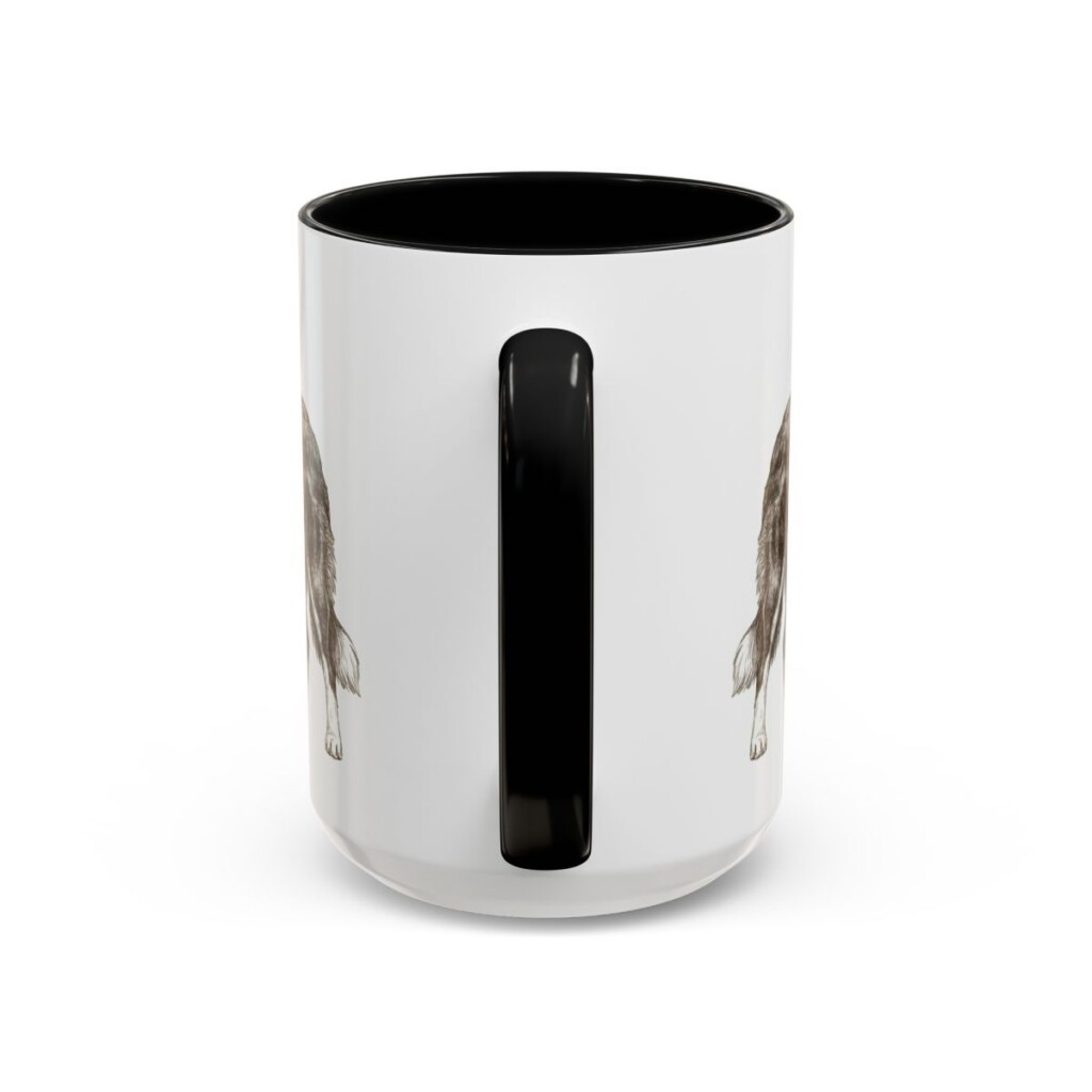 15oz Border Collie Dog Dad Mug, Black, back view