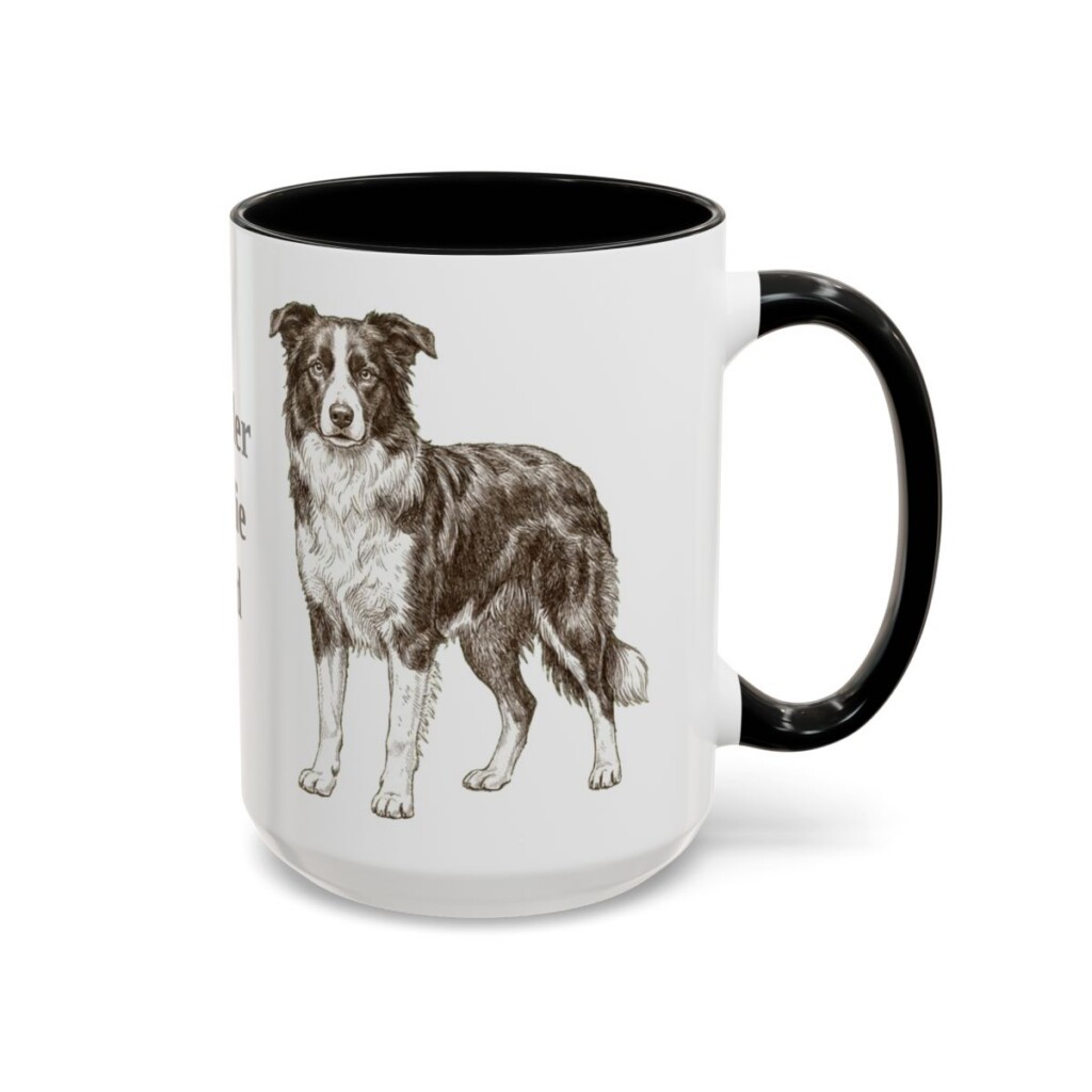 15oz Border Collie Dog Dad Mug, Black, right side view