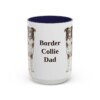 15oz Border Collie Dog Dad Mug, Navy, front view