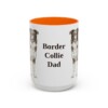 15oz Border Collie Dog Dad Mug, Orange, front view