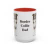 15oz Border Collie Dog Dad Mug, Red, front view