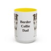 15oz Border Collie Dog Dad Mug, Yellow, front view