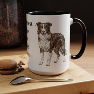 15oz Funny Border Collie Mug, Black, lifestyle photo