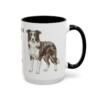 15oz Funny Border Collie Mug, Black, right side view