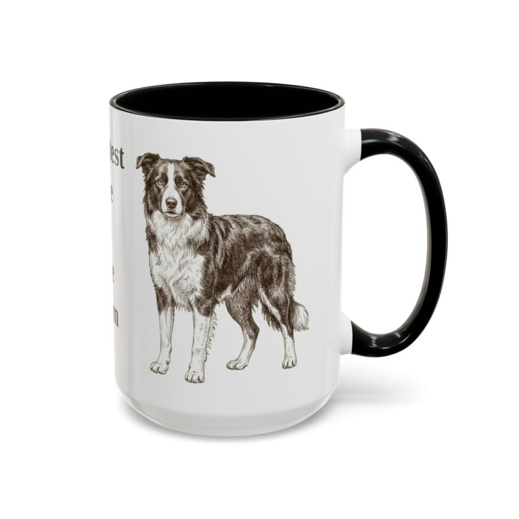 15oz Funny Border Collie Mug, Black, right side view